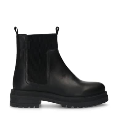 Manfield Manfield Zwarte Leren Chelsea Boots