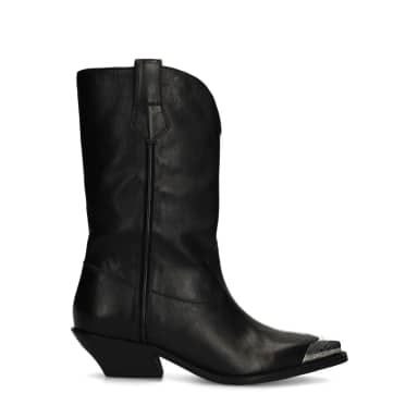 Zwarte leren cowboylaarzen