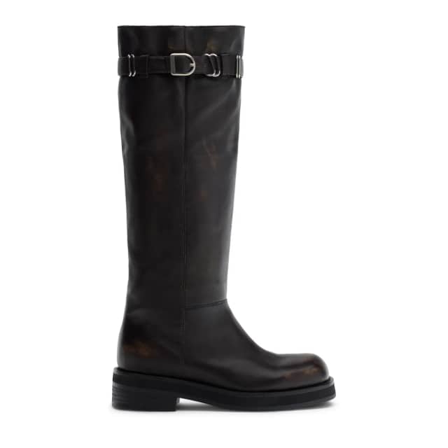 Sacha Brownwashed leren buckle biker boots