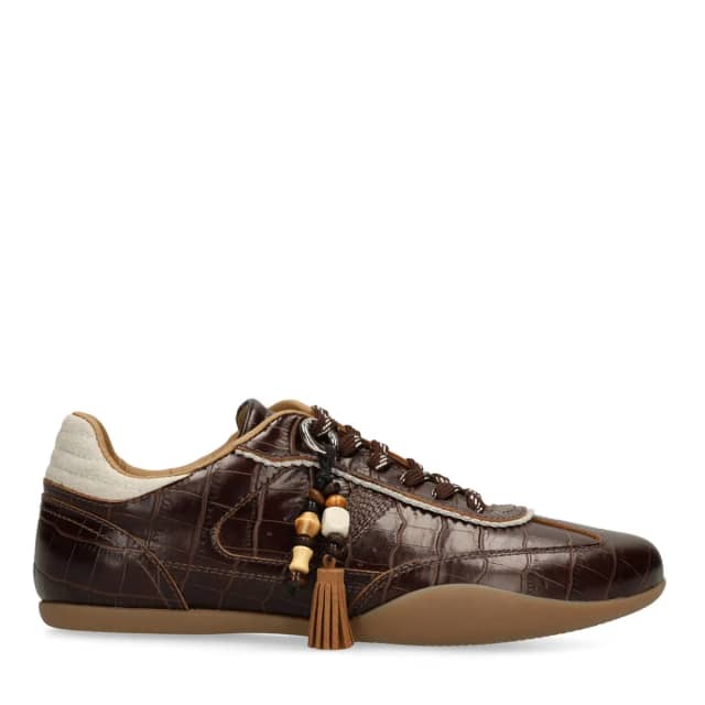 Sacha Bruine leren croco sneakers