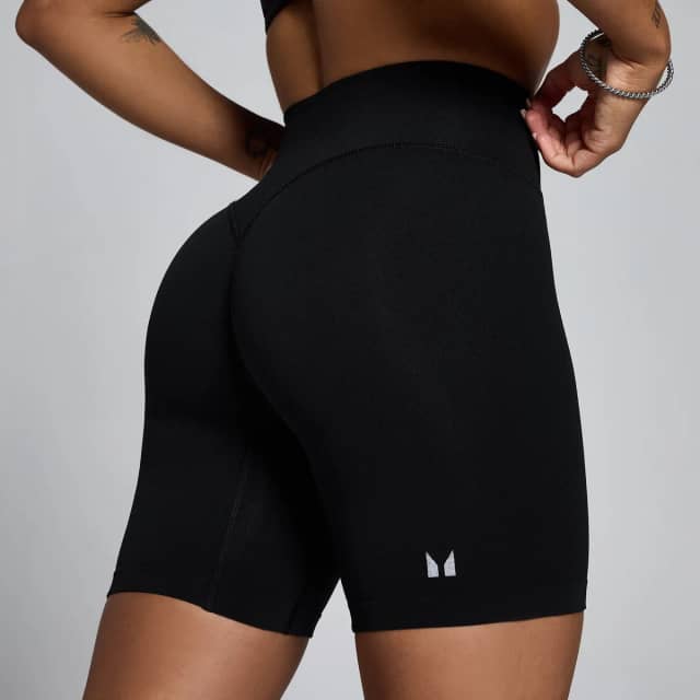 Myprotein MP Dames Tempo Mid Rise Naadloze Short - Zwart