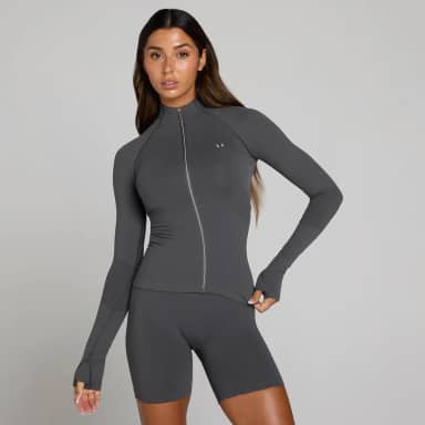 MP Women's Tempo Ultra Naadloze Full Zip Jas - Robuust Grijs