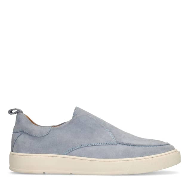 Manfield Blauwe Suède Loafers