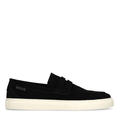 Manfield Zwarte Suède Loafers