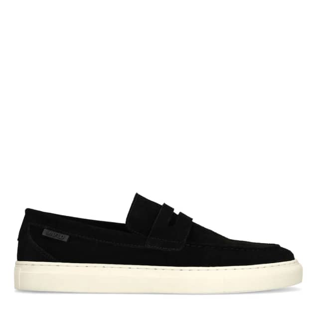 Manfield Zwarte Suède Loafers