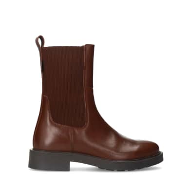 Manfield Manfield Bruine Leren Chelsea Boots Met Elastieke Sluiting