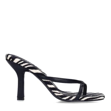Zebra print muiltjes met hak