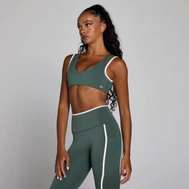 MP Dames Velocity Contrast Dubbele Laag Sport-bh - Wolkig Groen