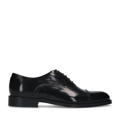Heritage Zwarte Leren Veterschoenen