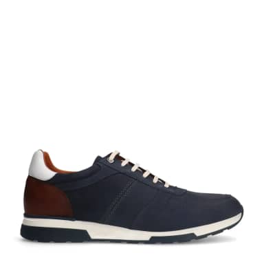 Van Lier Blauwe Positano Nubuck Sneakers Met Veters
