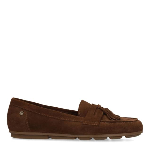No Stress Bruine Suède Loafers Met Franjes