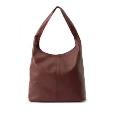Manfield Manfield Rode Leren Shopper Met Ritssluiting