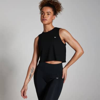 Myprotein MP Training gecropt hemd voor dames - Zwart