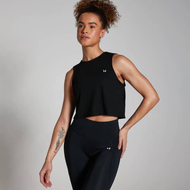 Myprotein MP Training gecropt hemd voor dames - Zwart