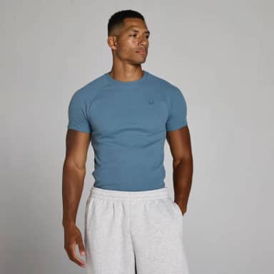 MP Heren Lift Geribd Muscle Fit T-Shirt - Midnight Slate