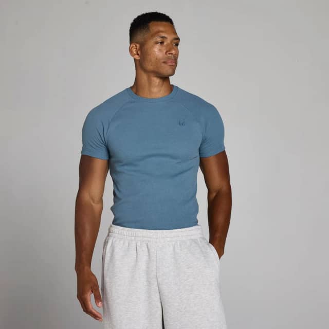 Myprotein MP Heren Lift Geribd Muscle Fit T-Shirt - Midnight Slate