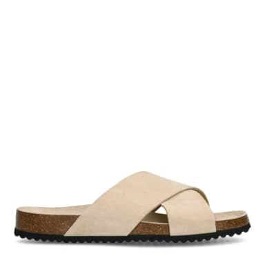 Beige suède slippers