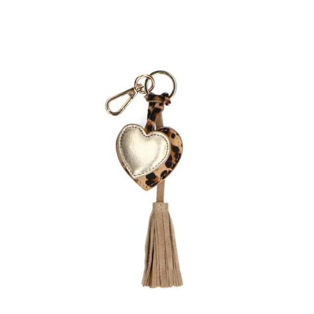Manfield Leopard sleutelhanger met hartjes