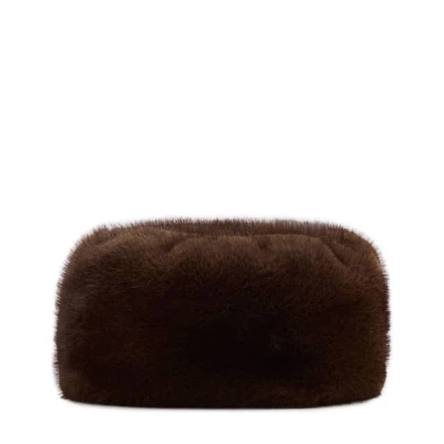 Manfield Bruine Faux Fur Hoed