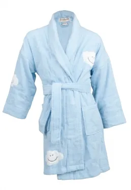 Aegean Apparel Kinder badjas met wolkjes / kinderbadjassen