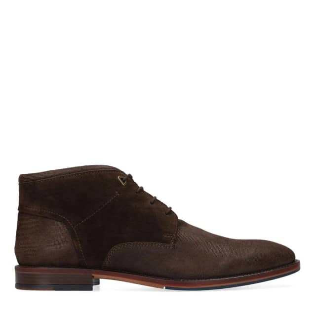 Manfield Bruine Suède Veterschoenen