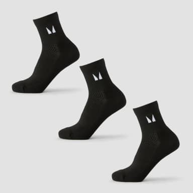 MP korte hardloopsokken (verpakking met drie stuks) - Zwart - UK