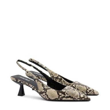 Slingback pumps met snake print