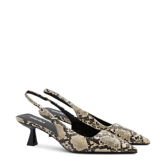 Sacha Slingback pumps met snake print