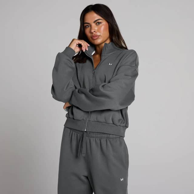 Myprotein MP Basics Bomberjack met Rits voor Dames - Donkergrijs