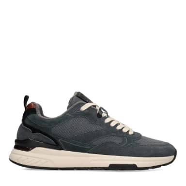 No Stress Blauwe Suède Sneakers Met Veters