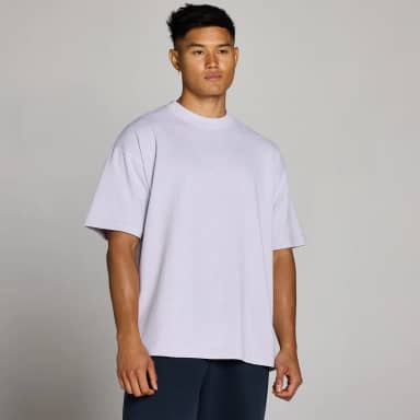 MP Heren Washed Oversized Katoenen T-Shirt - Lila Grijs