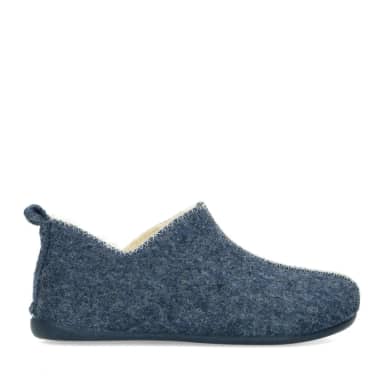 Manfield Manfield Blauwe Pantoffels Met Wol