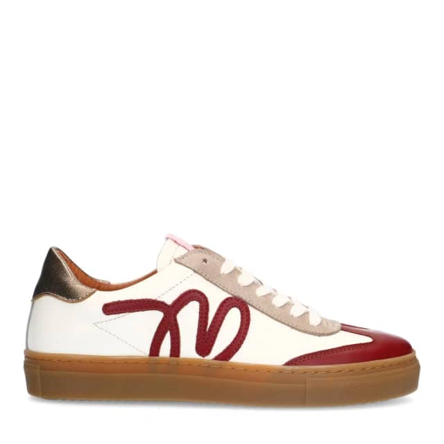 MANFIELD X PINK RIBBON Roze Leren Pink Ribbon Sneakers Met Plateau Zool Met Veters