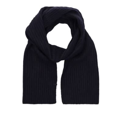 Manfield Blauwe Sjaal Met Ribbel Details