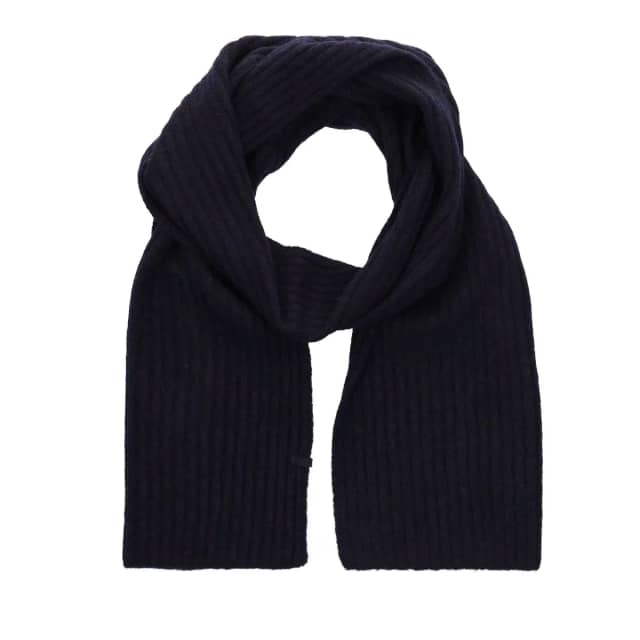 Manfield Blauwe Sjaal Met Ribbel Details