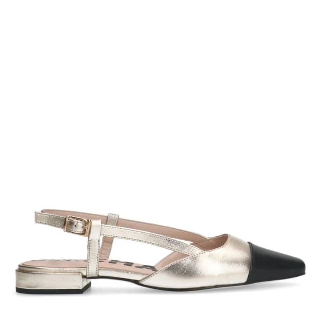 Sacha Gouden leren slingbacks