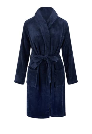 Marineblauwe badjas fleece