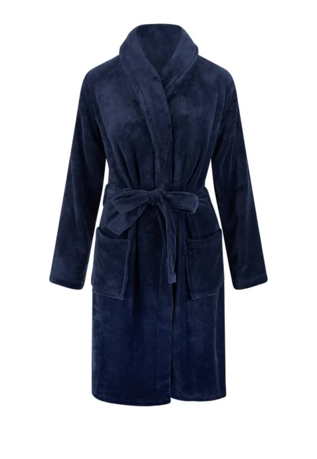 Relax Company Marineblauwe badjas fleece