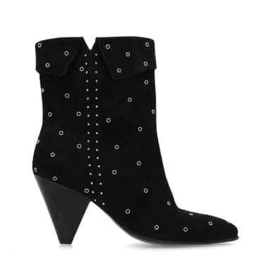 Zwarte suède enkellaarsjes met studs