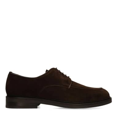 Manfield Bruine Suède Veterschoenen
