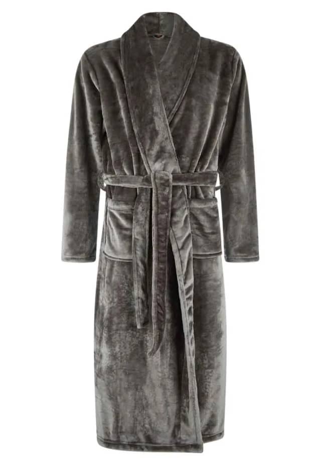 Badrock Fleece badjas grijs uni