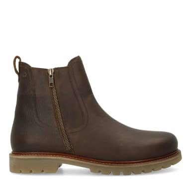 No Stress Bruine Leren Chelsea Boots Met Ritssluiting