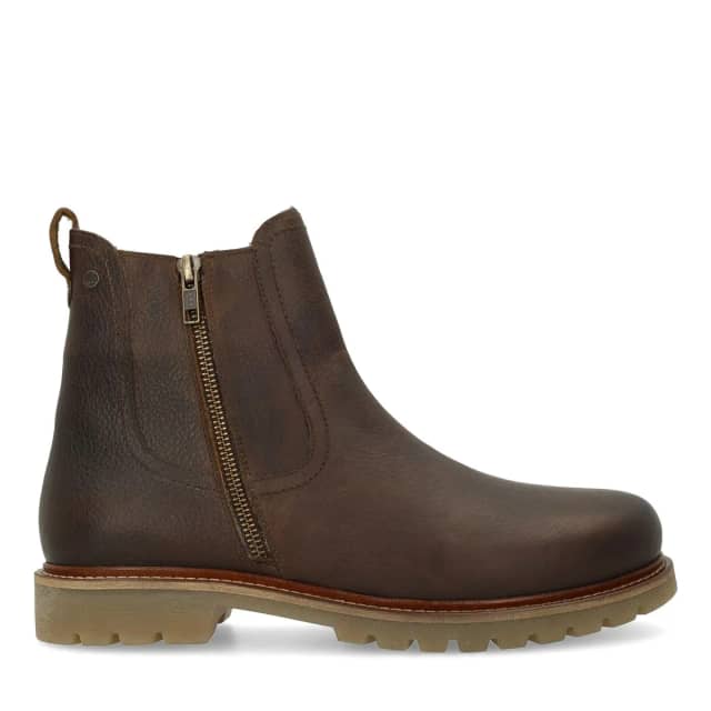 No Stress Bruine Leren Chelsea Boots Met Ritssluiting