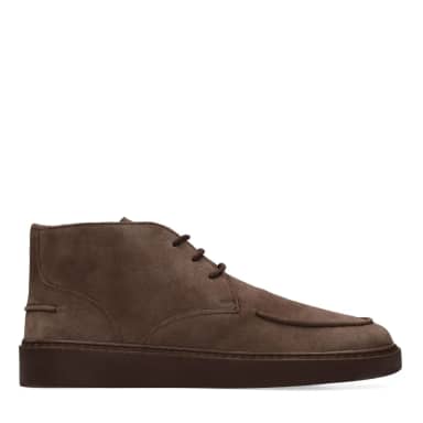 Manfield Taupe Suède Desert Boots Met Veters