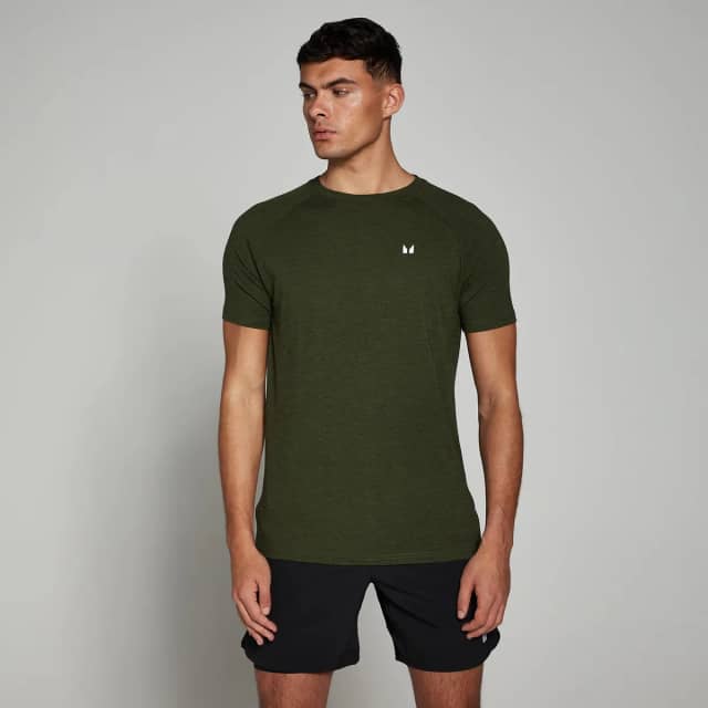 Myprotein MP Performance T-shirt met korte mouwen voor heren - Gemêleerd legergroen