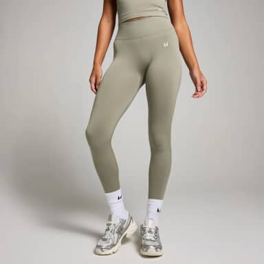Myprotein MP geplooide onzichtbare naadloze legging voor dames - Donkersaliegroen