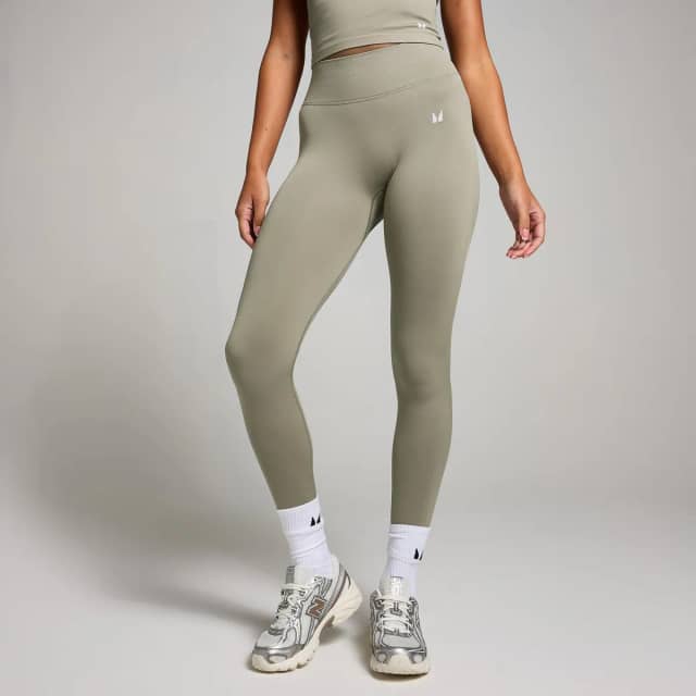 Myprotein MP geplooide onzichtbare naadloze legging voor dames - Donkersaliegroen
