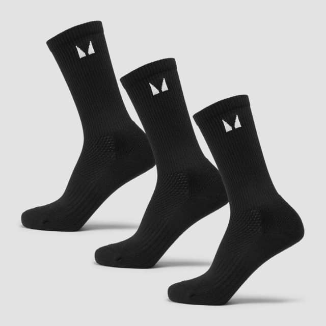 Myprotein MP hardloopsokken (verpakking met drie stuks) - Zwart - UK