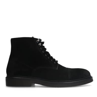 Manfield Manfield Zwarte Suède Veterboots