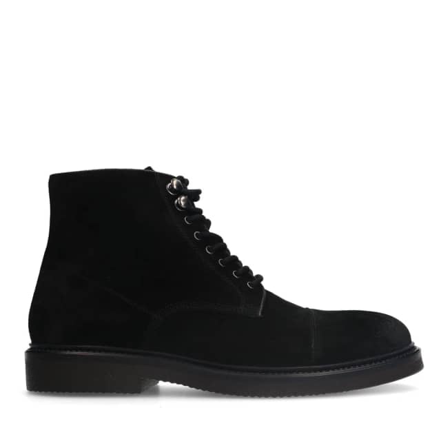 Manfield Zwarte Suède Veterboots